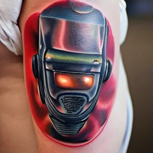 Prompt: tatoo of a robot