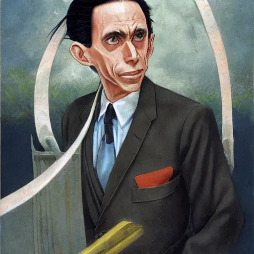 Image similar to anime joseph goebbels by hasui kawase by richard schmid