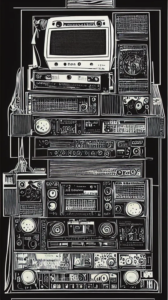 Image similar to an illustration of a vintage radio by designers republic