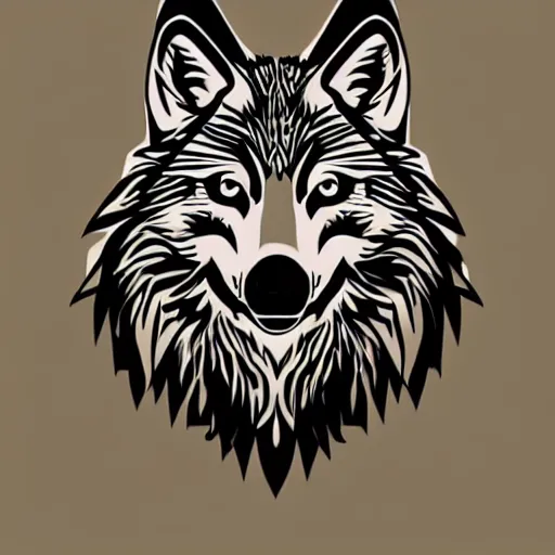 Image similar to stencil on paper detailed vector wolf