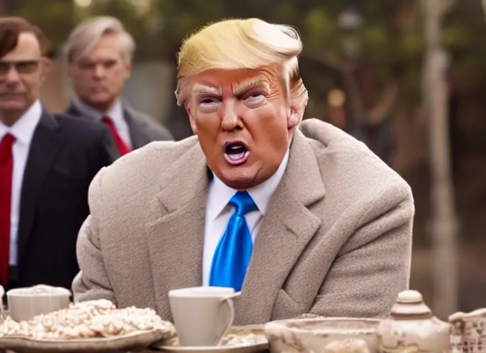 Image similar to film still of donald trump as george bluth sr. in arrested development tv show, 8 k
