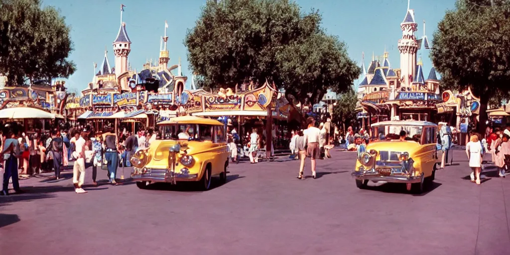 Image similar to 35mm photo of Disneyland, 1962, colorized