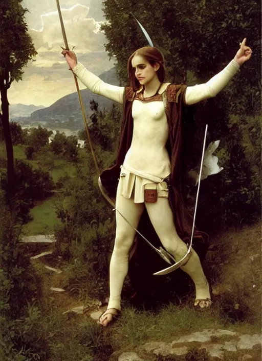 Prompt: emma watson as joan of arc, bouguereau