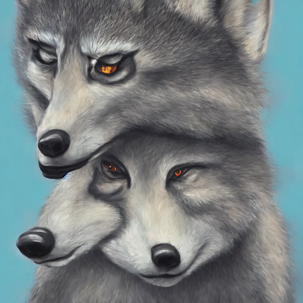 Image similar to oil painting of anthromorphic female wolf in style of zootopia female fursona furry furaffinity 4 k deviantart furry art fursona ar