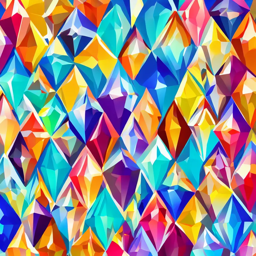 Prompt: full diamond gemstones, Anthropomorphic, highly detailed, colorful, illustration, smooth and clean vector curves, no jagged lines, vector art, smooth