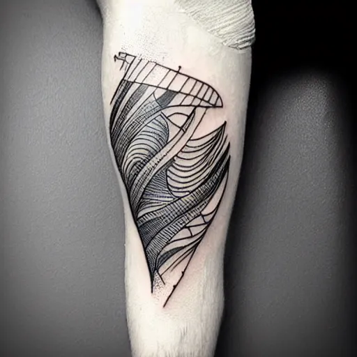 Tattoo tagged with: sketch work, calf, fabio mauro, tatuaje, tatuajes,  black, big, landscape, nature | inked-app.com