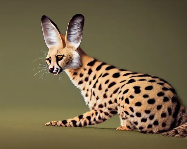 Image similar to an award winning photo of a ( serval - headed ) ball!!!! python!!!!!, environmental portrait photography, national geographic, 4 k, sharp focus