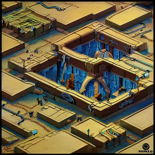 Image similar to impressive isometric world by michael whelan. beautiful high quality render.