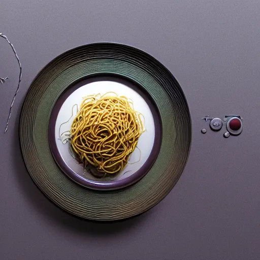 Image similar to hyperrealistic dslr film still of anthropomorphous flying spaghetti, pastafarianism, stunning 8 k octane comprehensive 3 d render, inspired by istvan sandorfi & greg rutkowski & unreal engine, perfect symmetry, dim volumetric cinematic lighting, extremely hyper - detailed, extremely lifelike attributes & lifelike texture, intricate, masterpiece, artstation, stunning