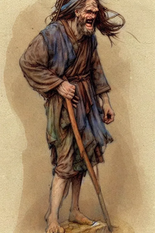 Image similar to (((((1950s bible character moses . muted colors.))))) by Jean-Baptiste Monge !!!!!!!!!!!!!!!!!!!!!!!!!!!