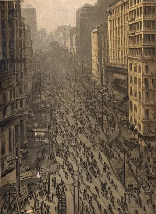 Prompt: avenida paulista in 1 8 9 0, very realistic beautiful painting, detailed, by candido portinari