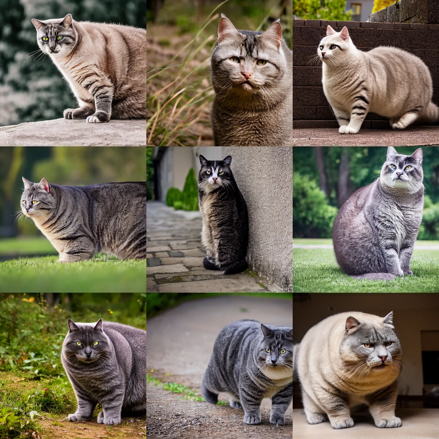 Prompt: Extreme Huge Chonker Cat, oh lawd he coming, professional photo, full body view, XF IQ4, 150MP, 50mm, F1.4, ISO 200, 1/160s, natural light