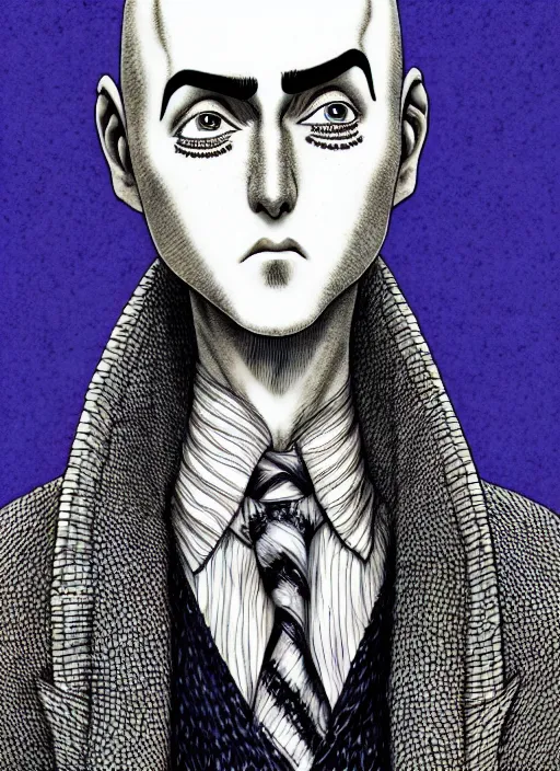 Image similar to portrait of gru, freckles, intricate, highly detailed, illustration, art by junji ito, junji ito