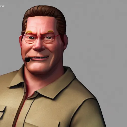 Image similar to realistic hank from king of the hill, award winning octane render