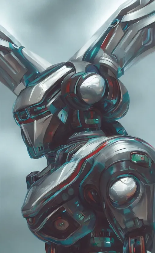Prompt: upper half portrait of army mecha robot, art by stanley artgem lau, highly detailed, digital painting, concept art, illustration, smooth sharp focus, intricate, symmetry, artstation, colourful,