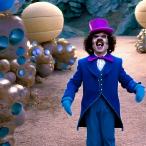 Image similar to film still of peter dinklage as willy wonka, 8 k