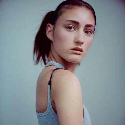 Image similar to realistic photoshoot for a new nike lookbook, color film photography, portrait of a beautiful person, in style of Addy Campbell, 35mm, graflex