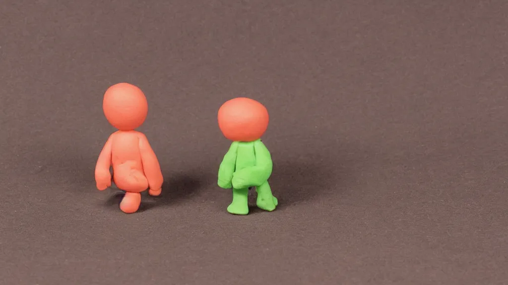 Prompt: a Playdough figure of a small man