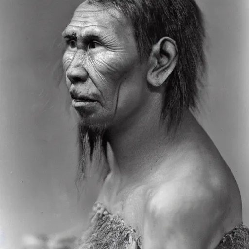 Prompt: photograph of a denisovan