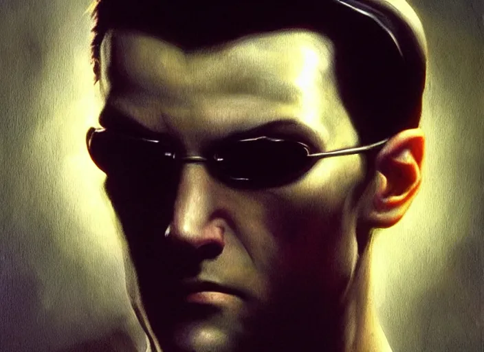 Prompt: ultra realistic portrait painting of irish neo from the matrix, art by frank frazetta and beeple, 4 k, ultra realistic, highly detailed, epic lighting