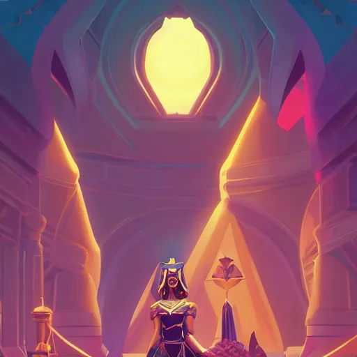 Image similar to egyptian princess in her royal chambers icon vector minimalist warcraft, loftis, cory behance hd by jesper ejsing, by rhads, makoto shinkai and lois van baarle, ilya kuvshinov, rossdraws global illumination