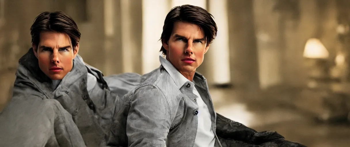 Prompt: A promotional photo of Tom Cruise; 90mm; f/1.4; extraordinary masterpiece!!!!