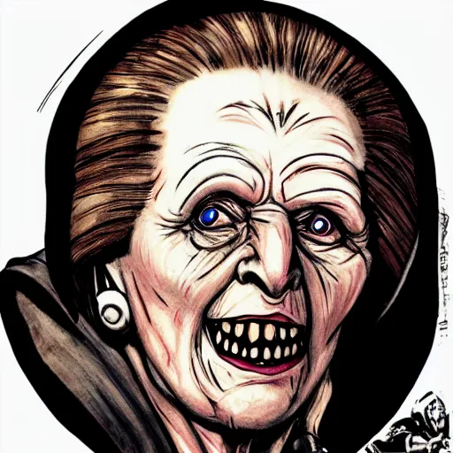 Image similar to margarett thatcher warhammer 4 0 k orc