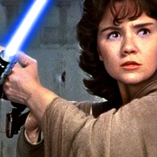 Image similar to Rosie O Donnel in Star Wars with a lightsaber