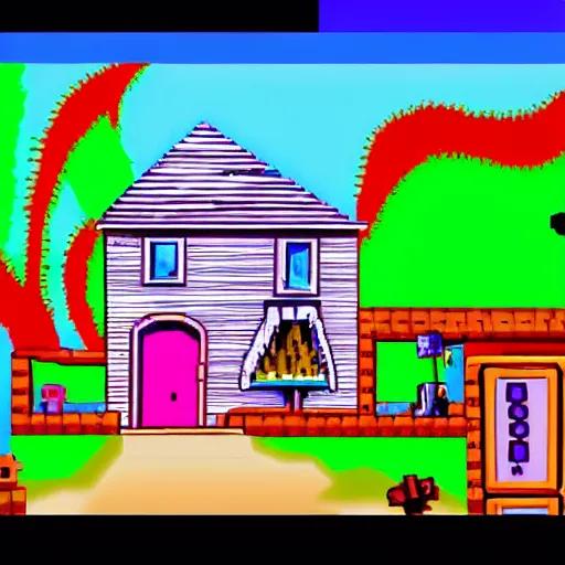 Image similar to Screenshot from the PC game Maniac Mansion II: Day of the Tentacle (1993) by LucasArts