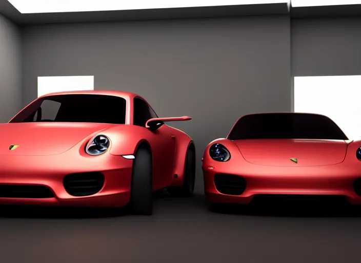 Prompt: futuristic Porsche designed by Apple, studio light, octane render