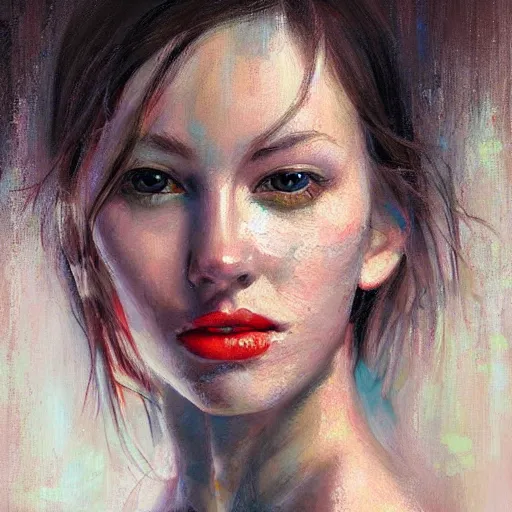 Image similar to playful female portrait art oil paintings and illustrations by bryen frost