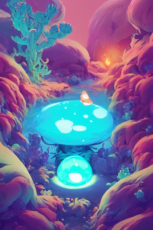 Image similar to smurf ghost creature animal sushi cristal very big eye roots cactus elemental flush of force nature micro world fluo fishscale, behance hd by jesper ejsing, by rhads, makoto shinkai and lois van baarle, ilya kuvshinov, rossdraws radiating a glowing aura global illumination ray tracing hdr