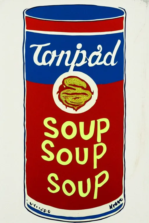 Image similar to a gross looking soup in the style of modern pop art