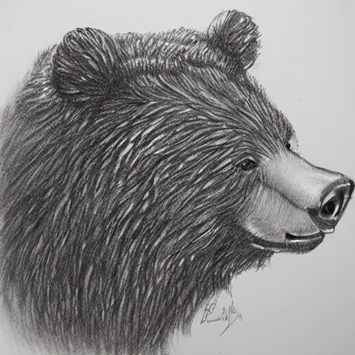 Image similar to aaron blaise sketch of a bear