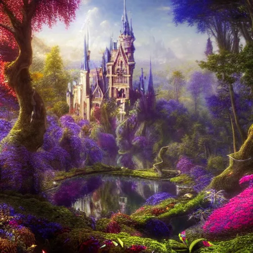 A magical fantasy royal castle town that sits on a