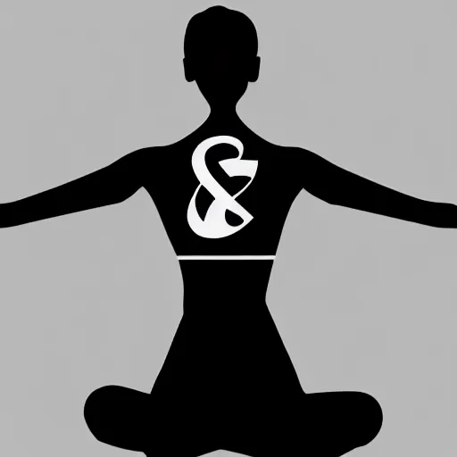 Image similar to black and white corporate logo female silhouette yoga pose