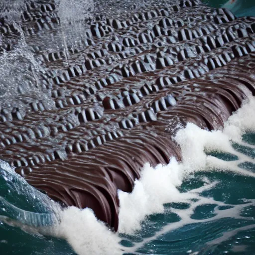 Image similar to tsunami of liquid chocolate on new york