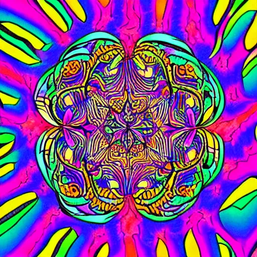 Image similar to a psychedelic doodle of a