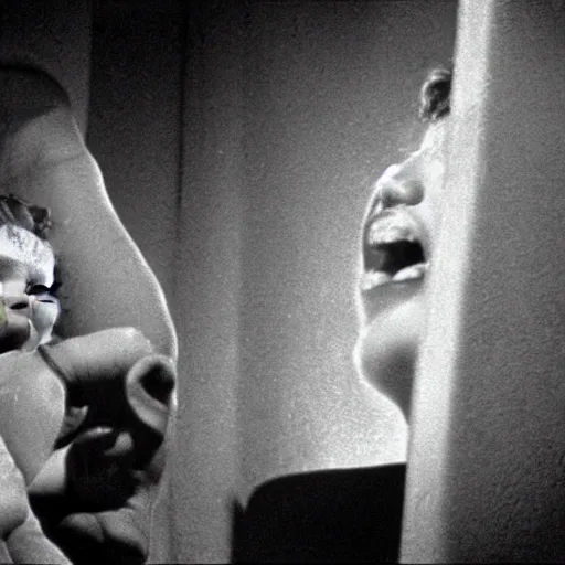 Prompt: movie still of psycho ( 1 9 6 0 ), psycho ( 1 9 6 0 ) screaming girl scene, cinematic composition, cinematic light