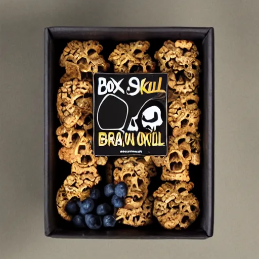 Prompt: box of skull breakfast cereal