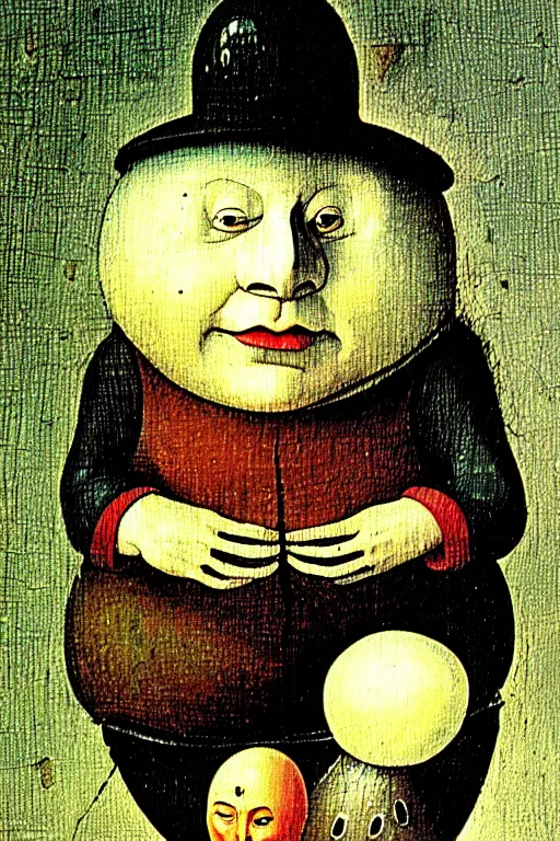 Image similar to hieronymus bosch painting of humpty dumpty