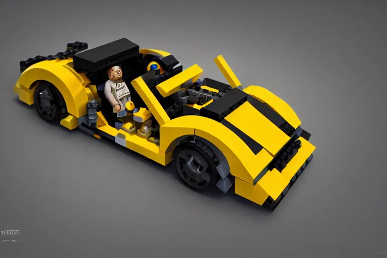 Image similar to Porsche made out of Lego, octane render, studio light, 35mm,