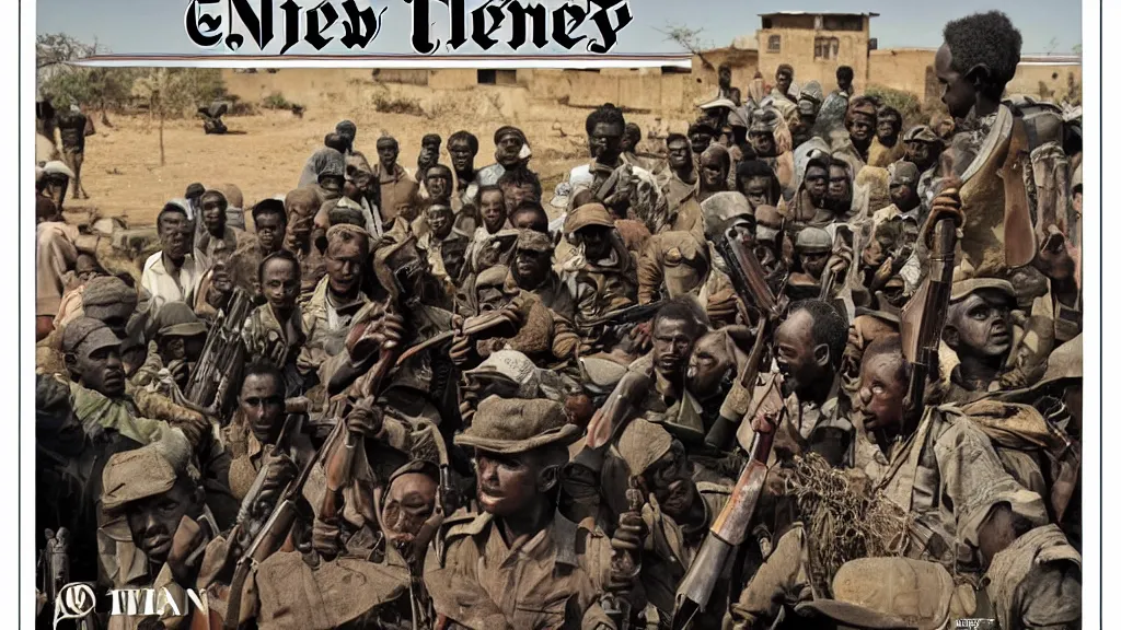 Prompt: ethiopian civil war, derg, in the cover of new york times