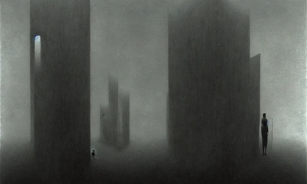 Image similar to The Dystopian Surrealism of Zdzislaw Beksinski