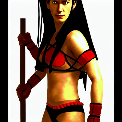 Prompt: Sheva Alomar as native girl fighting large worm, by Buckethead on Deviantart