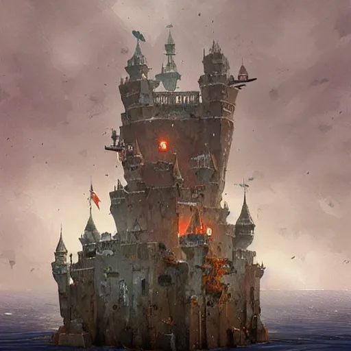 Image similar to an incredible floating castle by ian mcque