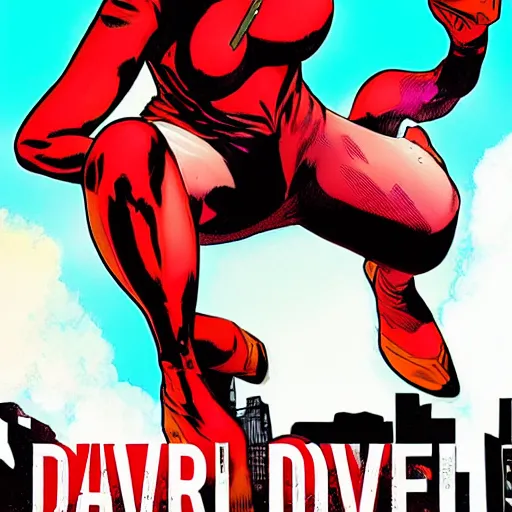 Image similar to female daredevil, comic book cover