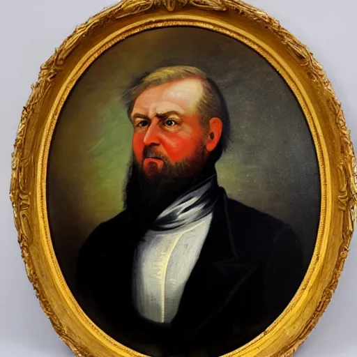 Prompt: 1 9 th century russian painting of donald trump