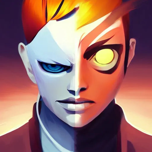 Image similar to face icon stylized minimalist bleach, loftis, cory behance hd by jesper ejsing, by rhads, makoto shinkai and lois van baarle, ilya kuvshinov, rossdraws global illumination