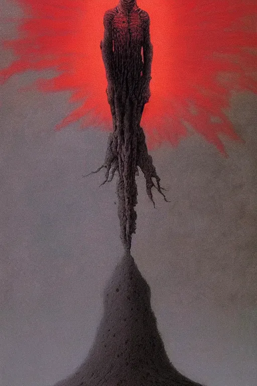 Prompt: red angel of wrath artstation painted by Zdislav Beksinski and Wayne Barlowe